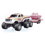 1/64 RC PRO Ford 6-wheeler R/C Truck with Boat and App Control White