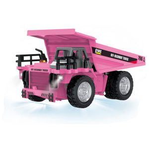 1/64 RC PRO R/C Micro Dump Truck with App Control in pink.