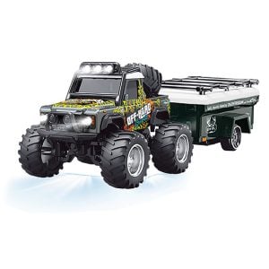 1/64 RC PRO R/C Jeep with Trailer and App Control Black