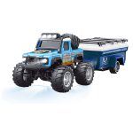 1/64 RC PRO R/C Jeep with Trailer and App Control Dark Blue