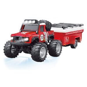 1/64 RC PRO R/C Jeep with Trailer and App Control Red