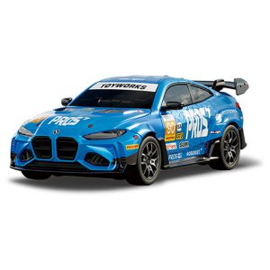1/43 RC PRO BMW M4 Coupe G82 R/C Drift Car in blue and white.