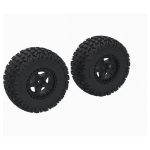 Off-road RC car tires with durable rubber tread for off-road racing and crawling.