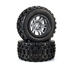 Pro-Line Limited Edition Badlands MX43 Pro-Loc F/R Mounted 24mm Gray/Black Impulse (2): X-MAXX PRO1013114