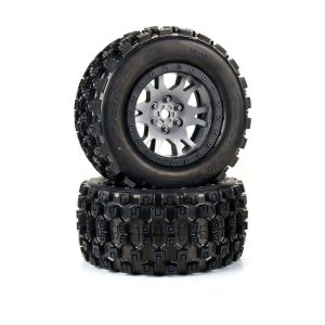 Pro-Line Limited Edition Badlands MX43 Pro-Loc F/R Mounted 24mm Gray/Black Impulse (2): X-MAXX PRO1013114