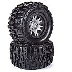 Pro-Line Limited Edition Trencher Pro-Loc F/R Mounted 24mm Gray/Black Impulse (2): X-MAXX PRO1015114