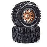 Pro-Line Limited Edition Trencher Pro-Loc F/R Mounted 24mm Bronze/Black Impulse (2): X-MAXX PRO1015115