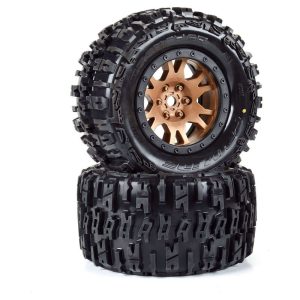 Pro-Line Limited Edition Trencher Pro-Loc F/R Mounted 24mm Bronze/Black Impulse (2): X-MAXX PRO1015115