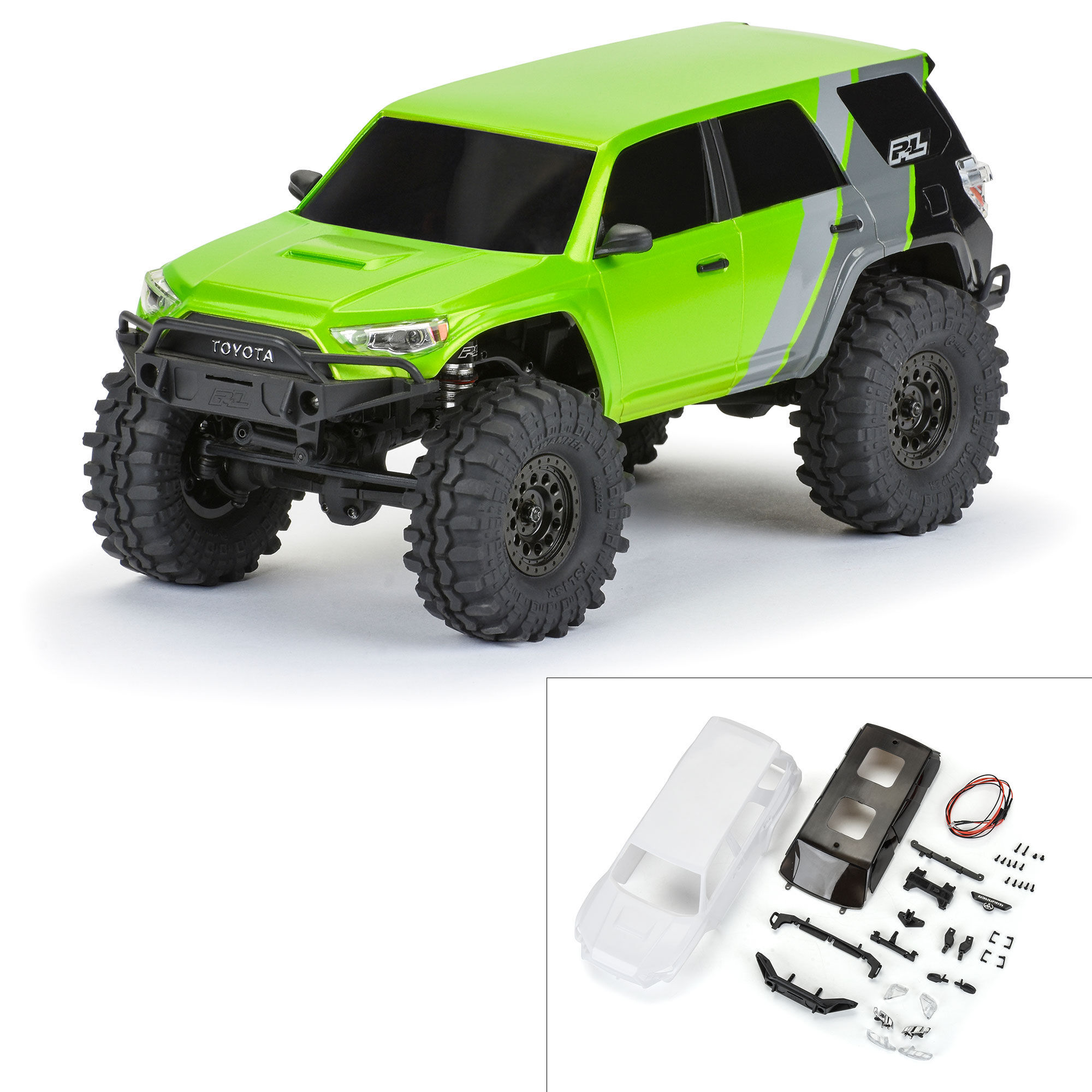 Pro-Line 1/24 2023 Toyota 4Runner TRD Pro  Unassembled: SCX24 White Hard Body