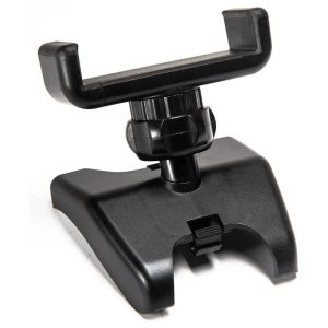 Black RC car remote control holder for premium gaming and racing convenience.
