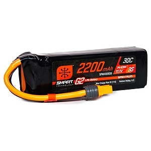 Spektrum 11.1V 2200mAh 3S 30C Smart G2 LiPo Battery: IC3 SPMX223S30