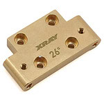 Gold RC car part with multiple screw holes, precision-machined for durability and performance.