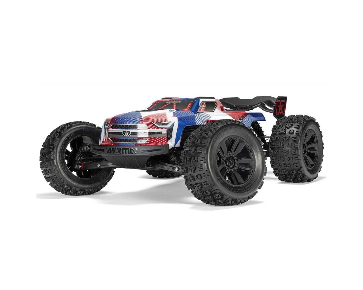 High-performance RC off-road vehicle with durable tires and sleek design for rugged terrains.