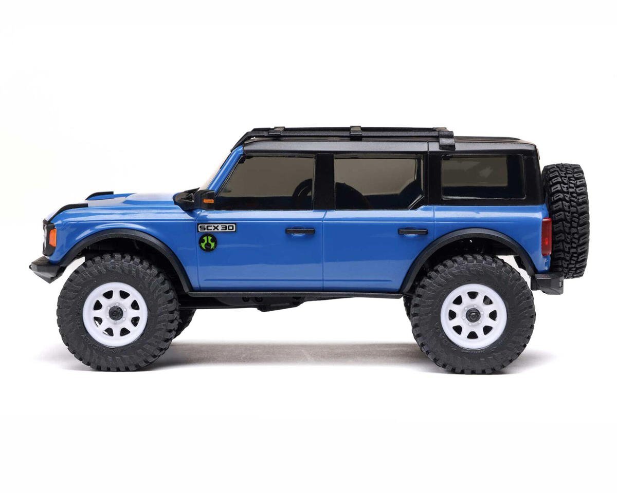 Axial SCX30 Ford Bronco 1/30 4WD RTR Scale Mini Crawler Blue Side 1