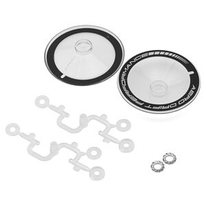 DS Racing Sloped Aero Drift Wheel Covers (Clear/Black) (2) (Drift Element Wheels) DS-ADP-ATB-WF