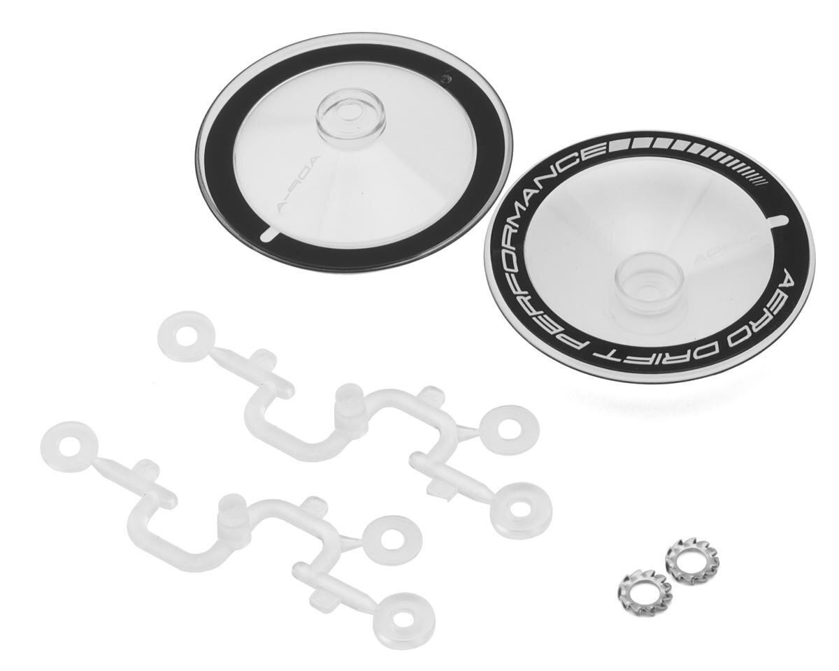 DS Racing Sloped Aero Drift Wheel Covers (Clear/Black) (2) (Drift Element Wheels) DS-ADP-ATB-WF