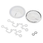 DS Racing Sloped Aero Drift Wheel Covers (Clear/White) (2) (Drift Element Wheels) DS-ADP-ATW-BF