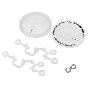 DS Racing Sloped Aero Drift Wheel Covers (Clear/White) (2) (Drift Element Wheels) DS-ADP-ATW-BF