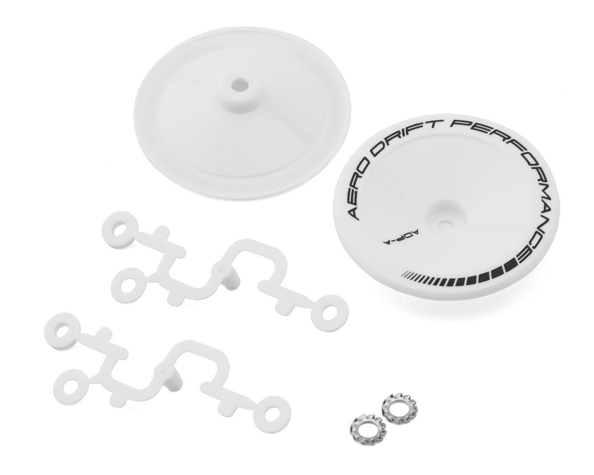 DS Racing Sloped Aero Drift Wheel Covers (White) (2) (Drift Element Wheels) DS-ADP-AW-BF - dsc-adp-aw-bf1 DS Racing Sloped Aero Drift Wheel Covers (White) (2) (Drift Element Wheels) DS-ADP-AW-BF