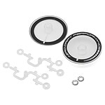 DS Racing Flat Aero Drift Wheel Covers (Clear/Black) (2) (Drift Element Wheels) DS-ADP-BTB-WF