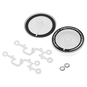 DS Racing Flat Aero Drift Wheel Covers (Clear/Black) (2) (Drift Element Wheels) DS-ADP-BTB-WF