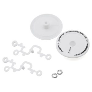 DS Racing Flat Aero Drift Wheel Covers (White) (2) (Drift Element Wheels) DS-ADP-BW-BF