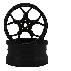 DS Racing Feathery Split Spoke Drift Wheels (Matte Black) (2) (6mm Offset) w/12mm Hex DSC-DF-004