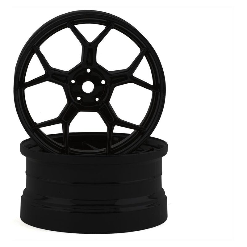 DS Racing Feathery Split Spoke Drift Wheels (Matte Black) (2) (6mm Offset) w/12mm Hex DSC-DF-004