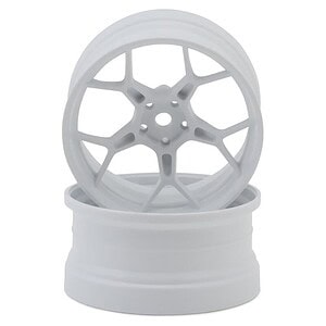 DS Racing Feathery Split Spoke Drift Wheels (White) (2) (Soft) (6mm Offset) w/12mm Hex DSC-DF-5Y2-6W-SS