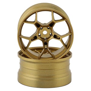 DS Racing Feathery Split Spoke Drift Wheels (Gold) (2) (8mm Offset) w/12mm Hex DF-5Y2-8B-GD