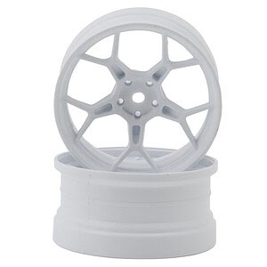 DS Racing Feathery Split Spoke Drift Wheels (White) (2) (Super Soft) (8mm Offset) w/12mm Hex