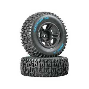 Duratrax Lockup SC 1/10 Pre-Mounted Front Tire Black (2) Fits Slash