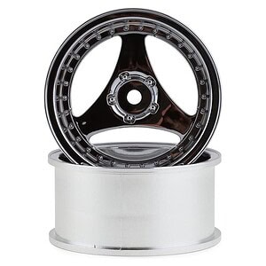 Mikuni Yokohama Advan Oni Kai Drift Wheels (Chrome Silver) (2) (5mm Offset) w/12mm Hex