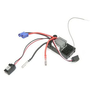 ESC motor controller for RC cars and trucks with cooling fins.