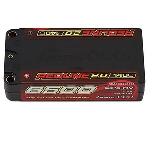 Gens Ace Redline 2.0 2S Shory LiHV Battery 140C (7.6V/6500mAh) w/5mm Bullets