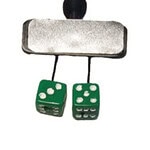 CRE8VE RC Drift Car 3D Printed Rearview Mirror w/ Hanging Dice CRE8-PART80 - greendice2 CRE8VE RC Drift Car 3D Printed Rearview Mirror w/ Hanging Dice CRE8-PART80