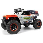 RC Off-Road Monster Truck, high-performance RC car for racing and off-road adventures, durable tires. Bright orange and black RC monster truck with rugged off-road tires, ideal for RC car enthusiasts.