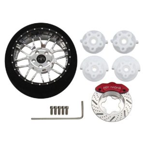 Hot Racing Silver 8 Double Spoke Aluminum Tx Steering Wheels HRSW38608