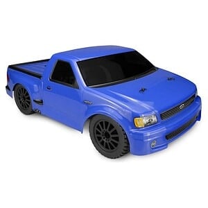 Radio-controlled blue pickup truck for racing and off-road play.