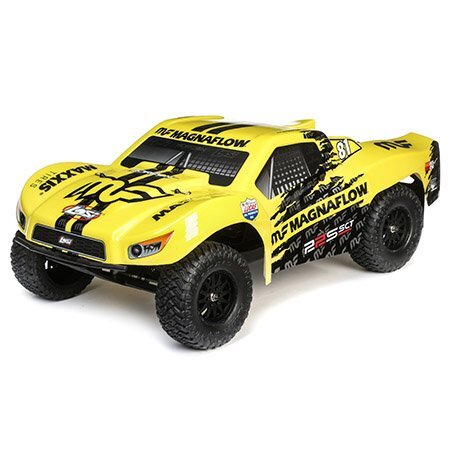 High-performance yellow RC off-road racing truck with durable tires and sleek design for RC car enthusiasts.