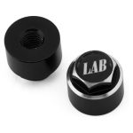 High-quality black RC car wheel hex nuts for remote control cars and accessories.