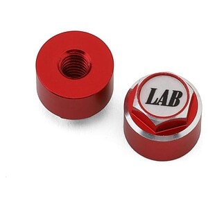 LAB Aluminum 4mm Capped Wheel Nuts (Red/White) (2) LWH-LP-044