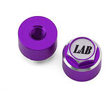 LAB Aluminum 4mm Capped Wheel Nuts (Purple/White) (2)