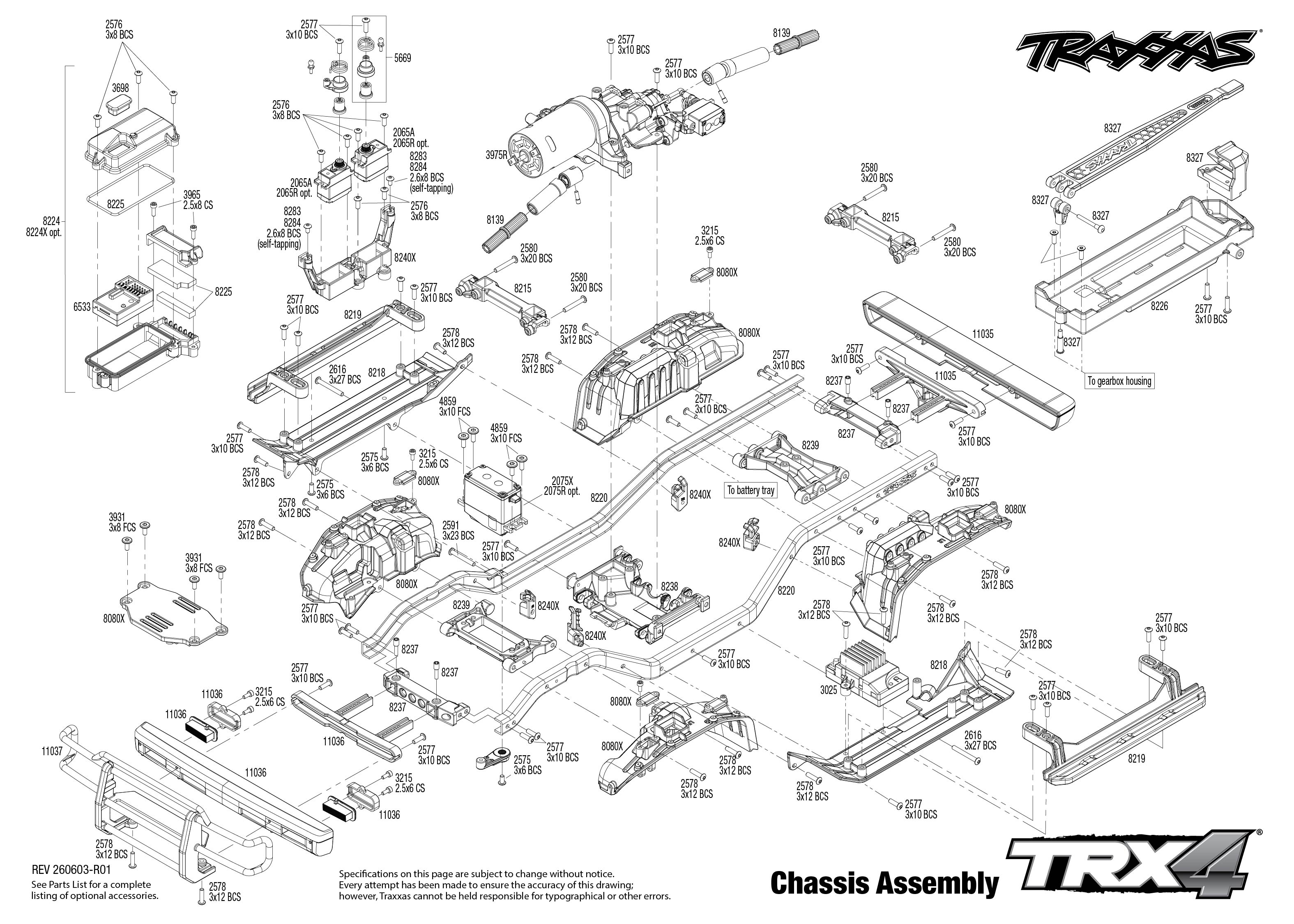 1/10 TRX4 Rock Crawler w/Nissan Pathfinder SE-V6 3S 4×4 RTR Red 2 Chassis Assembly