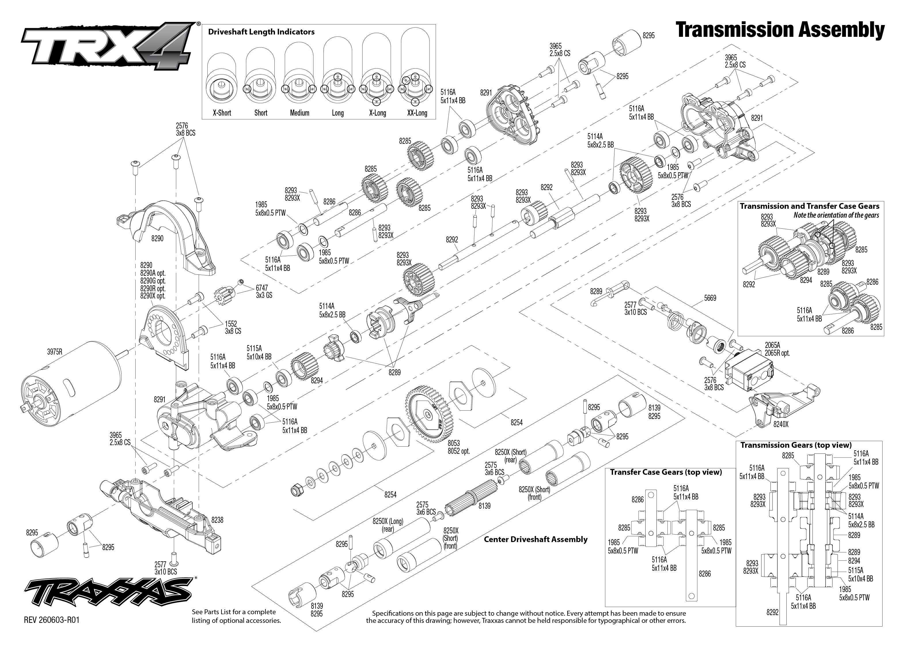 1/10 TRX4 Rock Crawler w/Nissan Pathfinder SE-V6 3S 4×4 RTR Red 6 Transmission Assembly