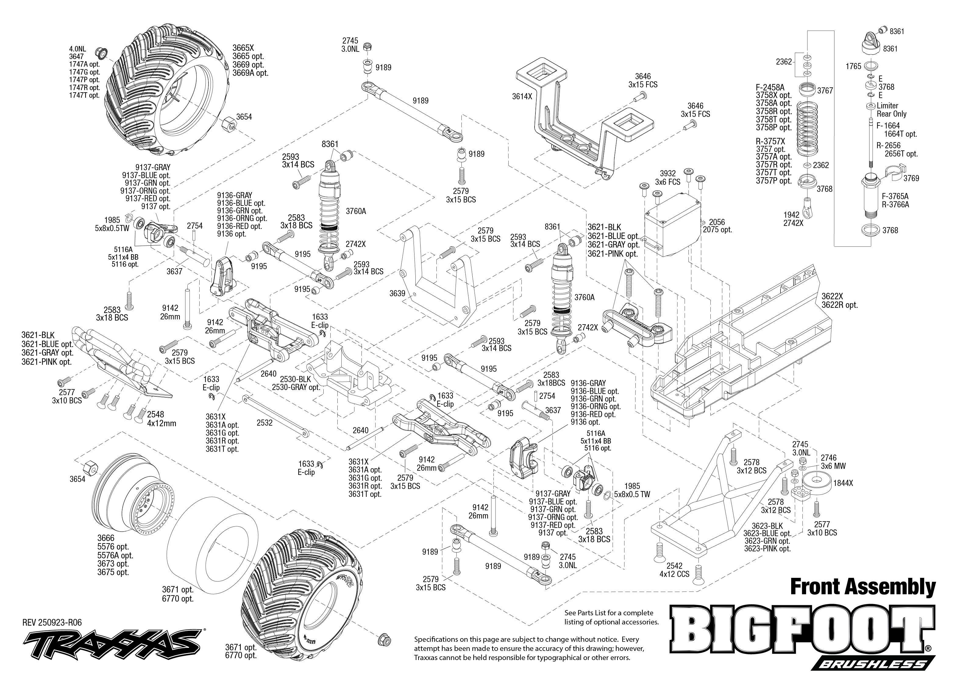 1/10 Bigfoot No.1 Original BL-2S HD RTR 2WD Monster Truck 3 Front Assembly