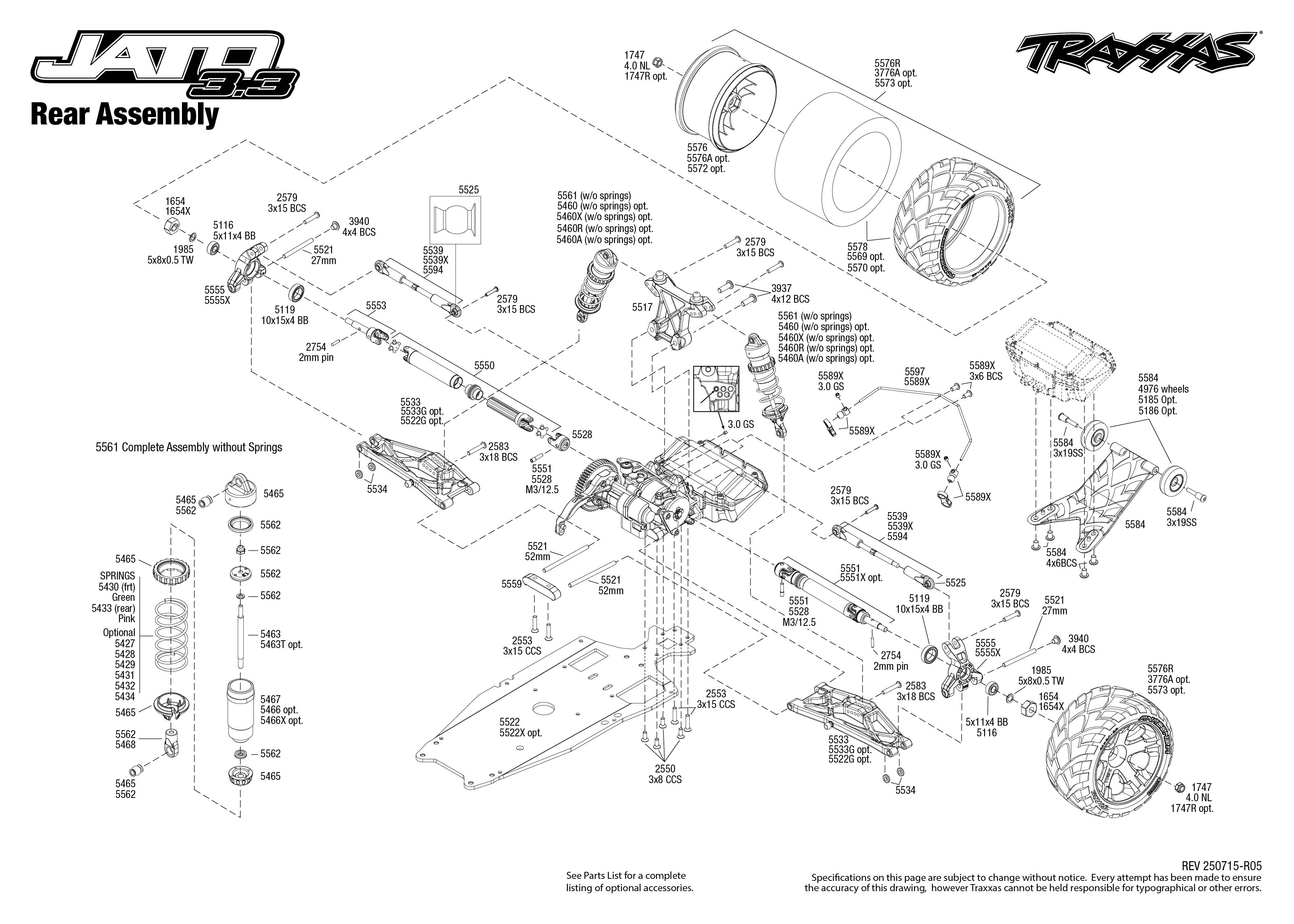 1/10 Jato 3.3 2-Speed Nitro-Powered 2WD Stadium Truck with TSM Orange 4 Jato 33 TQi Explodedviews Rear Assembly