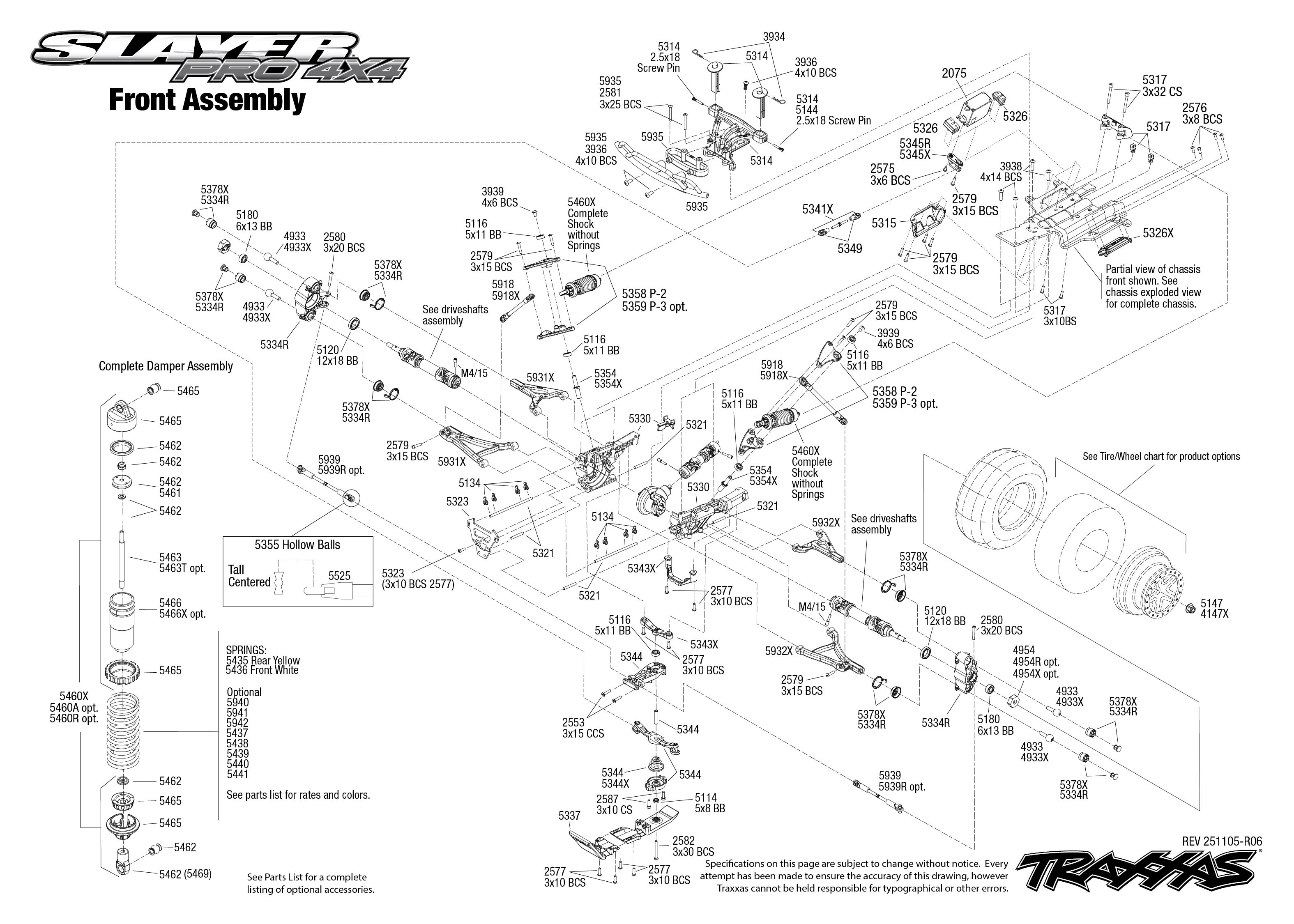 1/10 Slayer Pro 4X4 Nitro-Powered 4WD Short Course Racing Truck with TSM Blue 4 exploded views 251105 Front Assembly