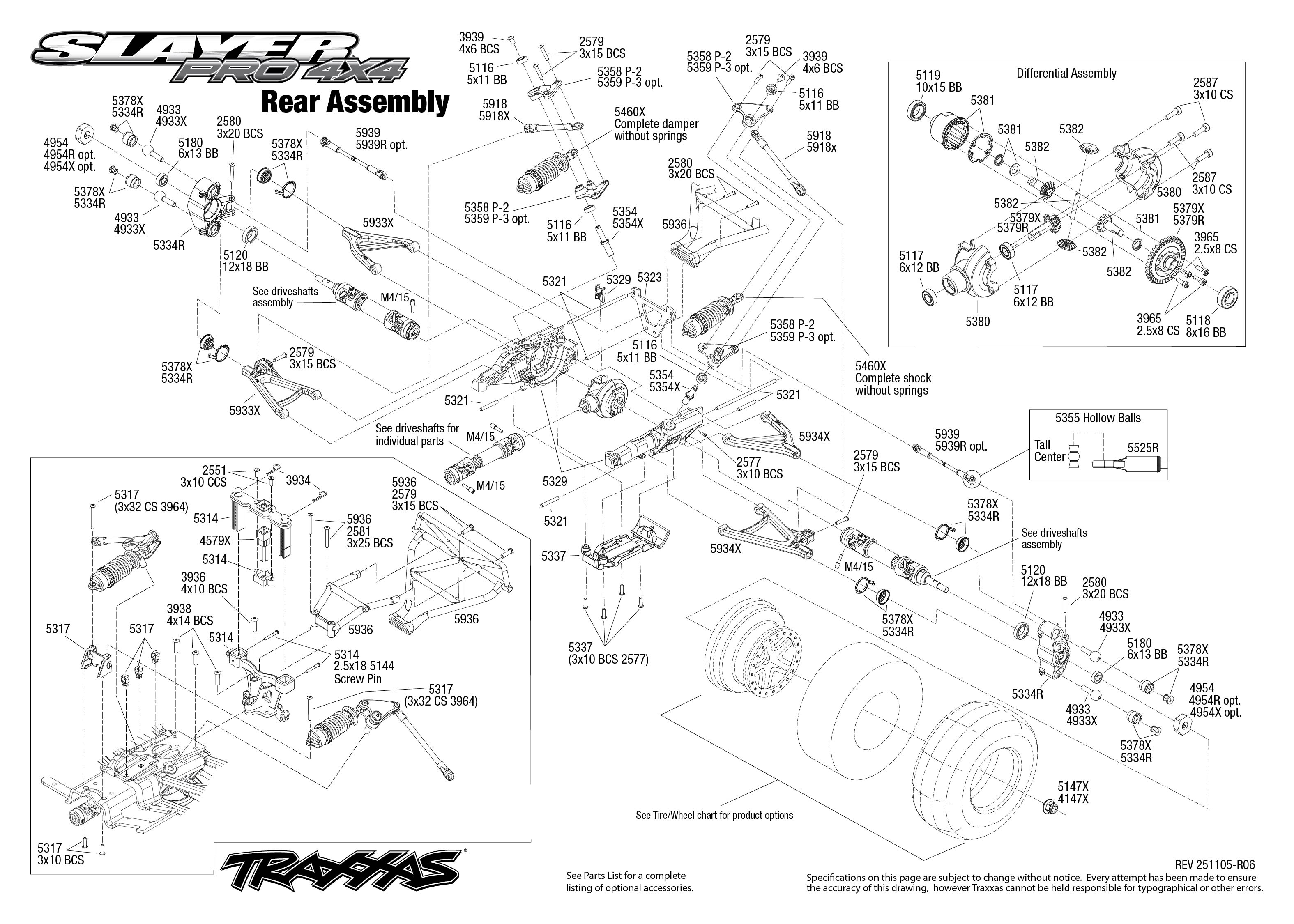 1/10 Slayer Pro 4X4 Nitro-Powered 4WD Short Course Racing Truck with TSM Blue 5 exploded views 251105 Rear Assembly