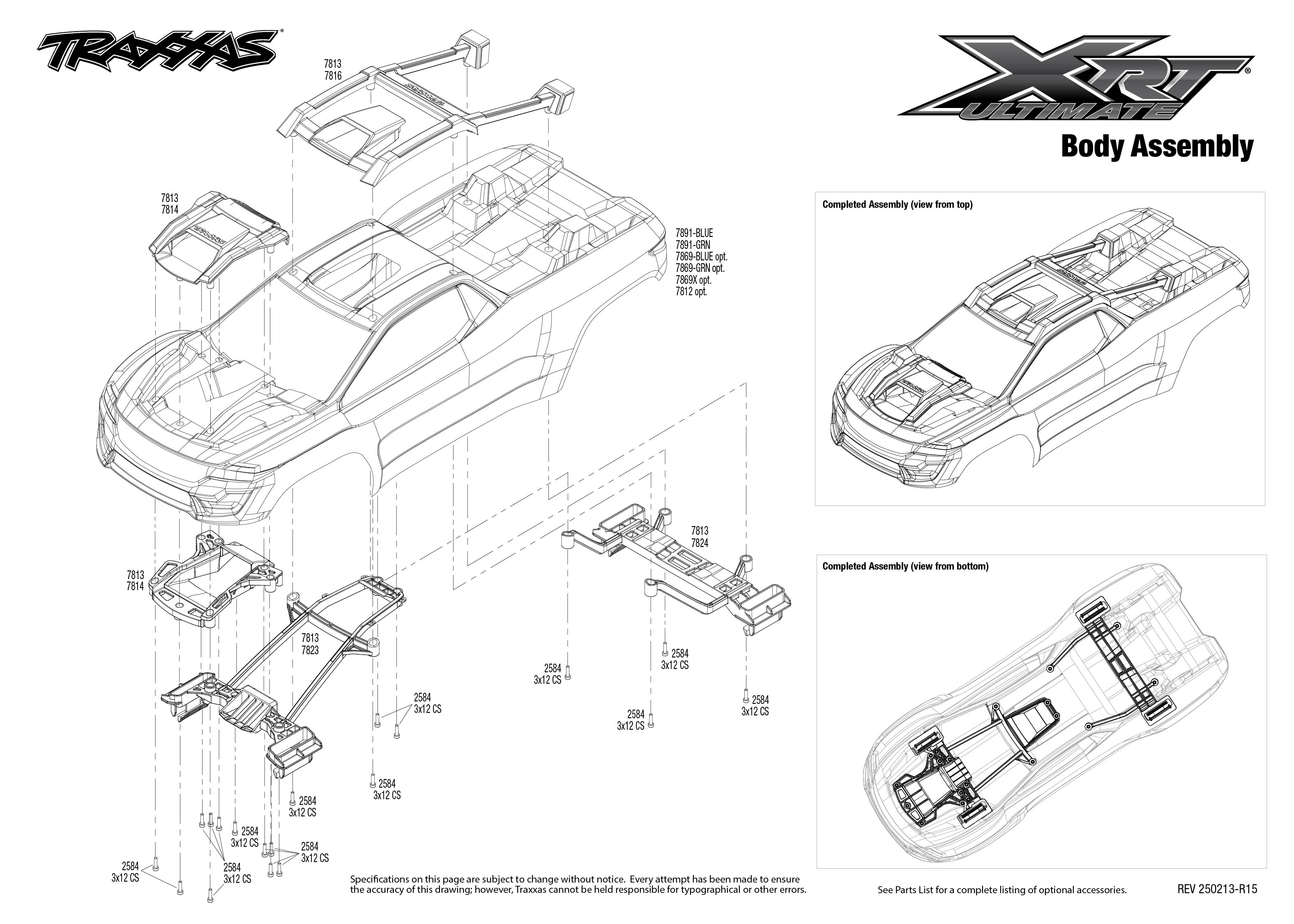 1/5 Traxxas XRT Ultimate 8S RTR Electric Brushless RTR Monster Truck Blue 1 XRT Ultimate Body Assembly